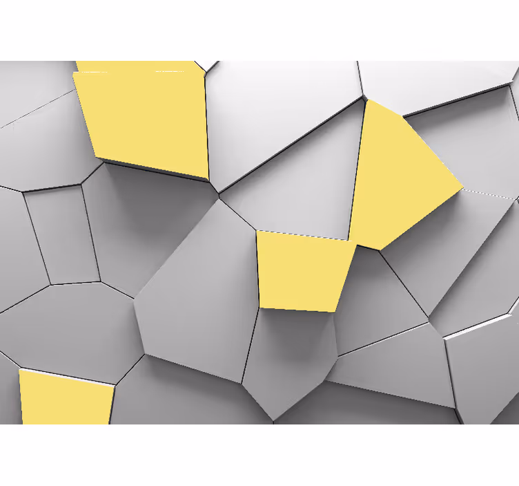 Geometriska gula paneler Fototapeter 3D-effekter - Tenstickers