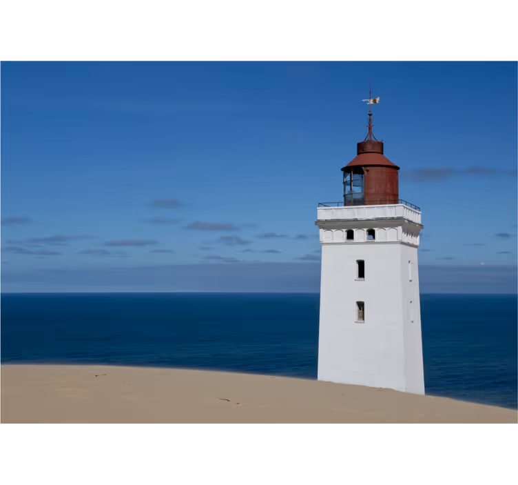 Fototapeter fjäll fyr vid havet - Tenstickers