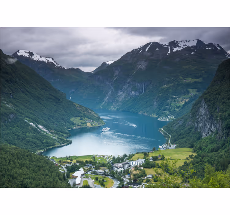 Fototapeter landskap fantastiska fjordutsikter - Tenstickers
