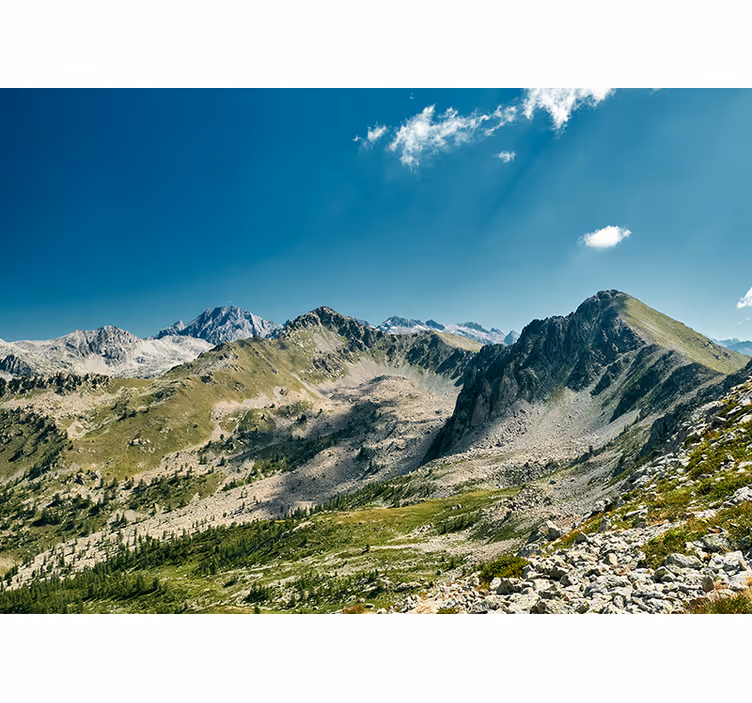 Fototapeter landskap storslagen bergskedja utsikt - Tenstickers