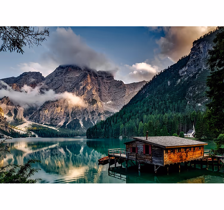 Fototapeter landskap bergsjöutrymme - Tenstickers