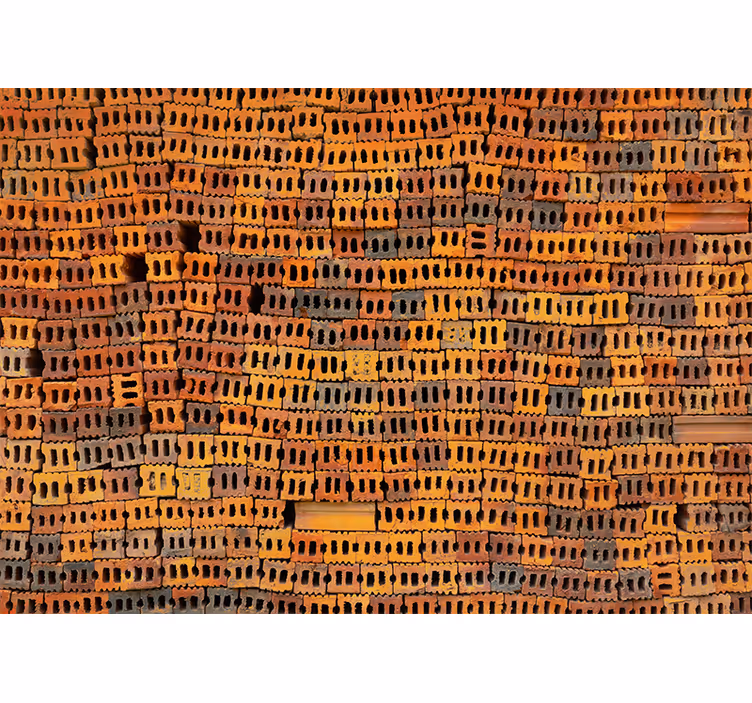 Fototapeter tegelstenar stacked brick mönster - Tenstickers