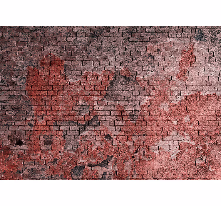 Fototapeter tegelstenar texturerad röd yta - Tenstickers