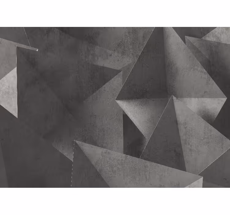 fototapeta för grå stenbetong trianglar 3d - Tenstickers