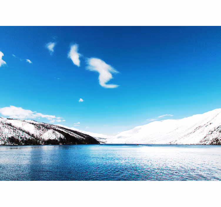 Fototapeter landskap snötäckta berg - Tenstickers
