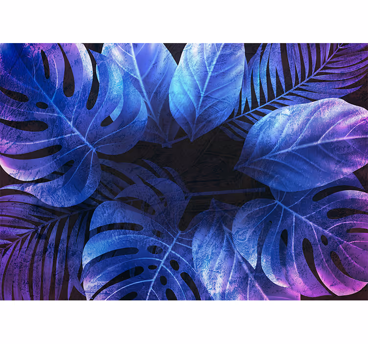Lila tropiska blad natur fototapeta - Tenstickers