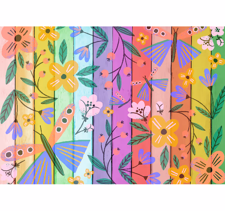 Fototapeter blommor livfulla botaniska motiv - Tenstickers