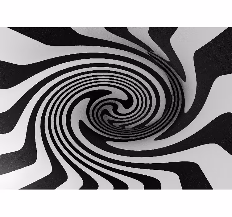 Svart och vitt oändlig spiral 3d fototapeta - Tenstickers