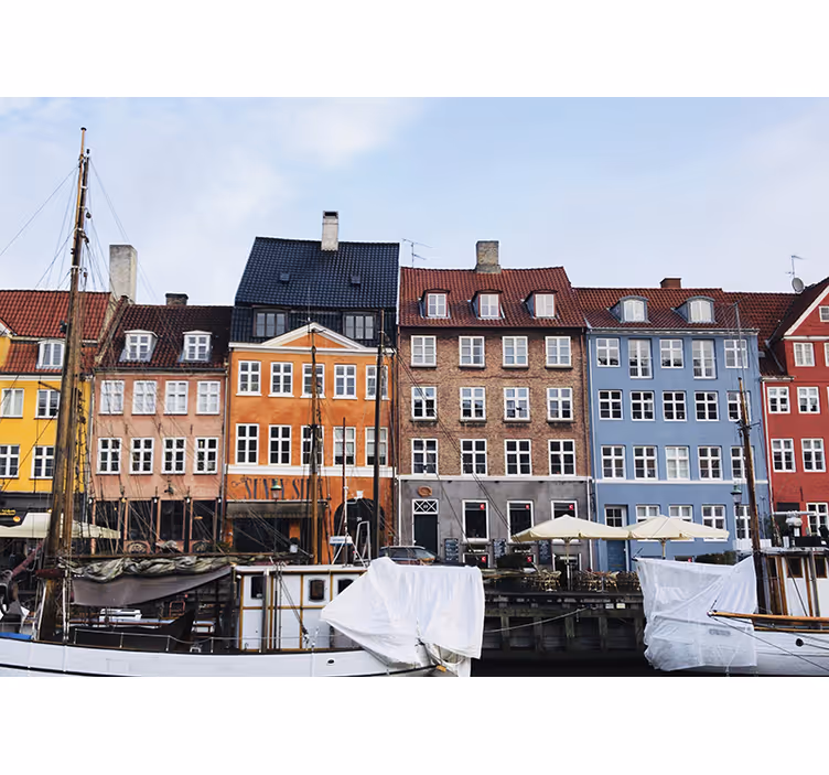 Fototapeter städer och länder köpenhamns kanalvy - Tenstickers