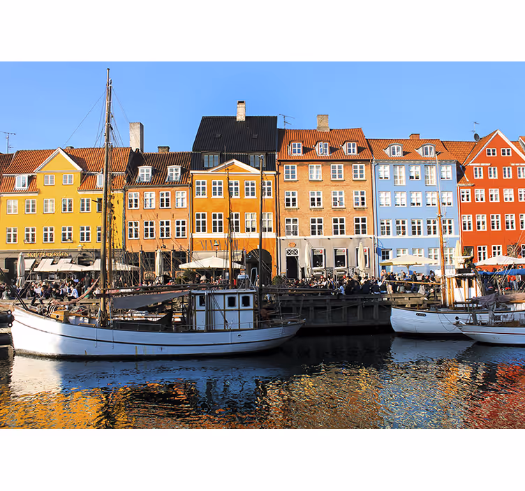 Fototapeter städer och länder livliga sjöhus - Tenstickers