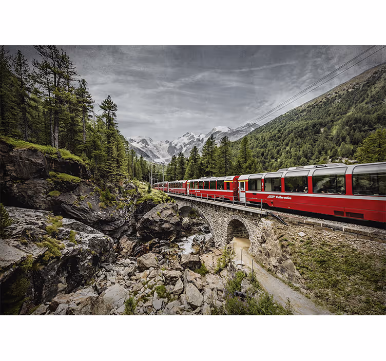 Fototapeter städer och länder bergtågresor - Tenstickers
