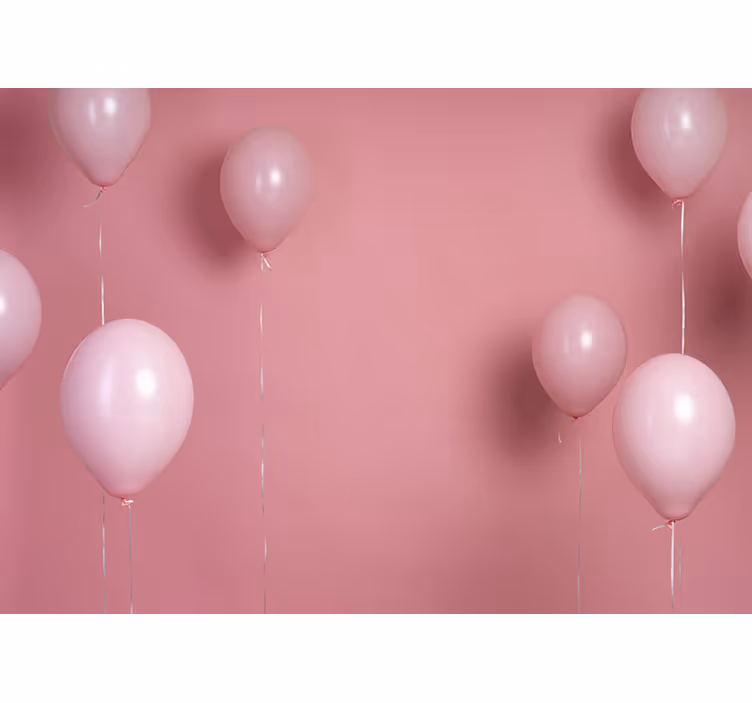 Rosa ballonger och tapeter för barn - Tenstickers