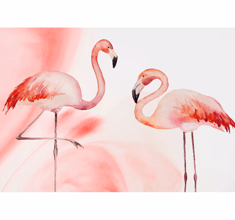 Fototapeter salong flamingopar - Tenstickers