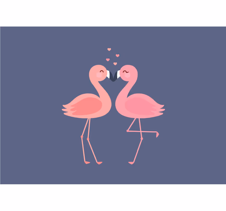Fototapeter kärlek flamingos i kärlek - Tenstickers