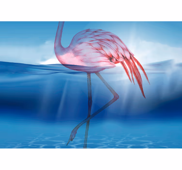 Fototapeter djur elegant flamingo ställning - Tenstickers