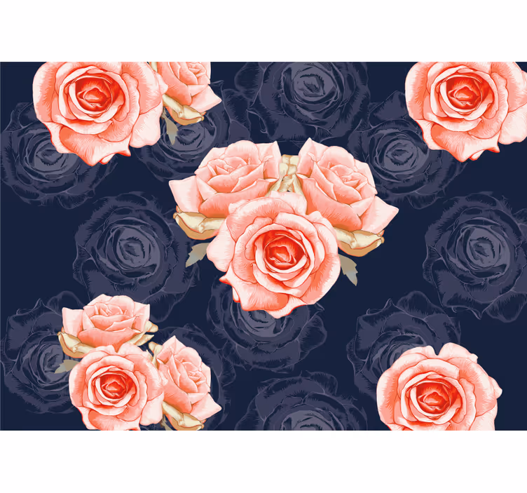 Eleganta rosa blommor Fototapeter Rosor - Tenstickers