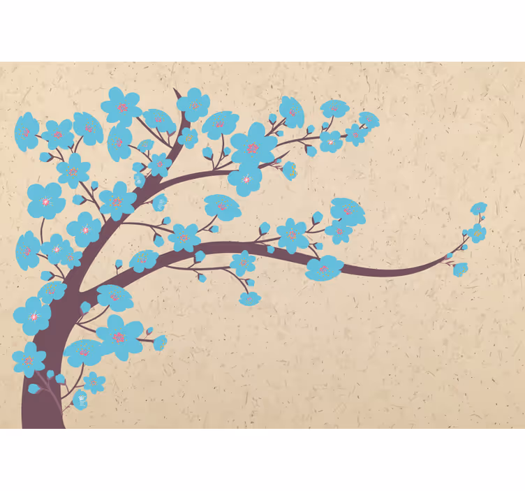 Fototapeter blommor sakura blomsterstam - Tenstickers