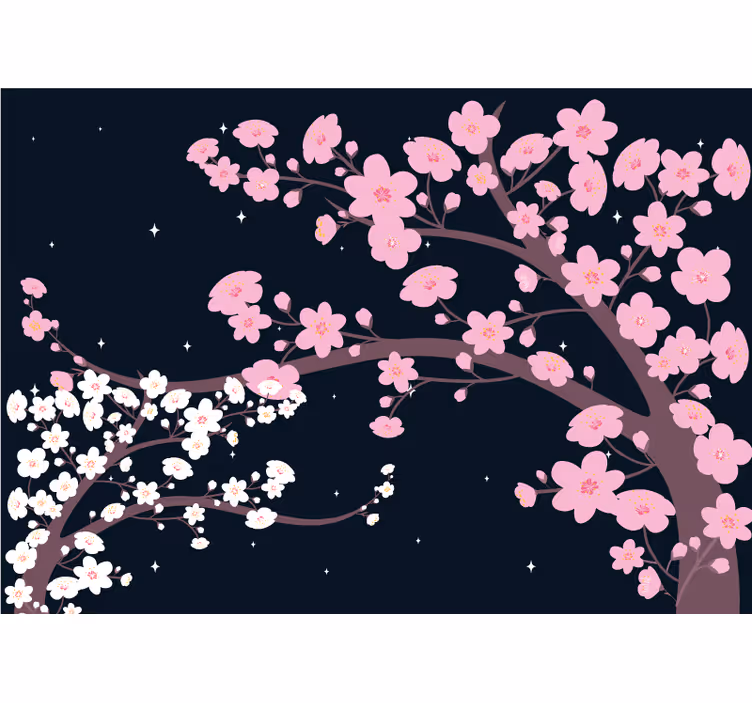 Fototapeter blommor körsbärsblommor grenar - Tenstickers