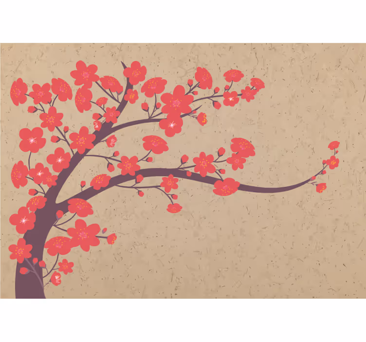 Fototapeter blommor sakura gren - Tenstickers