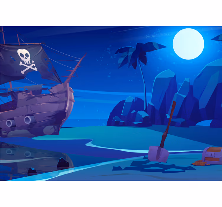 Fototapeter fantasi piratbåt Äventyr - Tenstickers