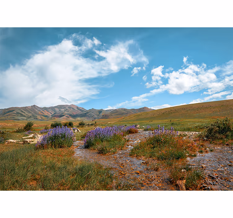Fototapeter natur stort bergslandskap - Tenstickers
