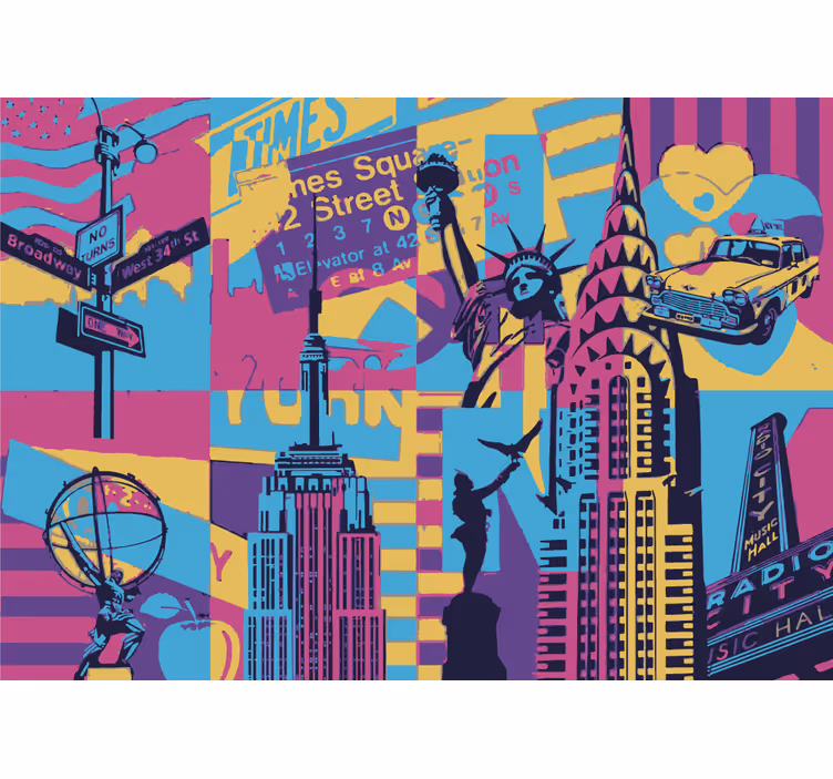 Popkonst fototapet new york urban konst fototapeta - Tenstickers