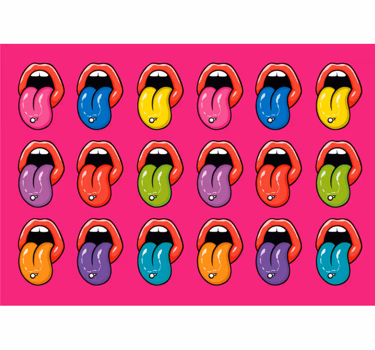 Fototapeter urban konst färgglada tunguttryck - Tenstickers