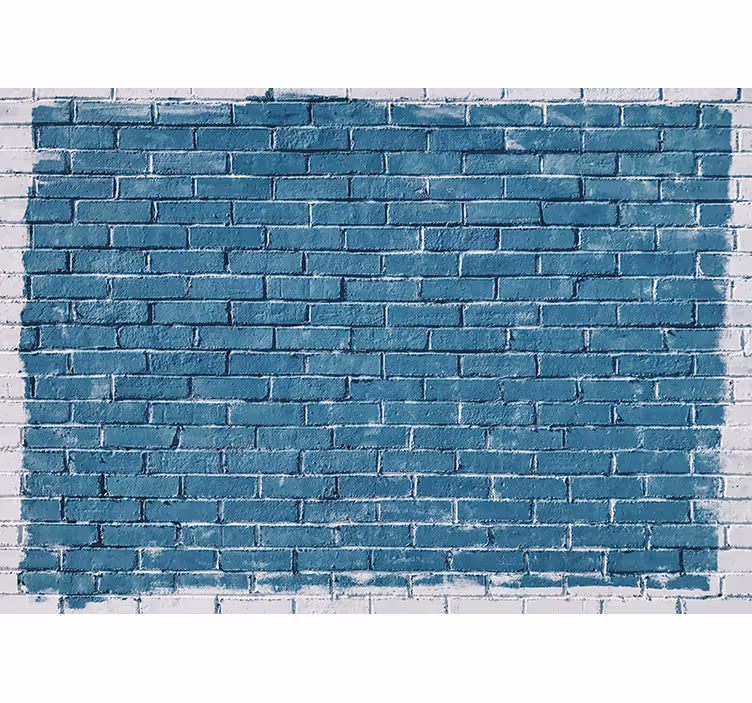 Fototapeter tegelstenar texturerad blå vägg - Tenstickers