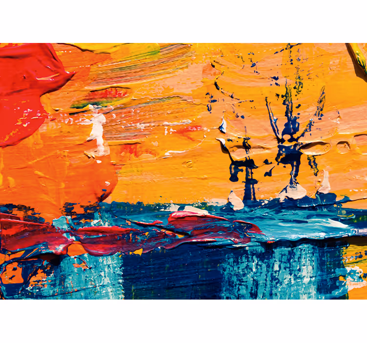 Orange abstrakt fototapet urban konst tapet - Tenstickers
