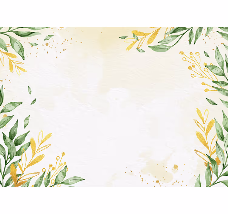 Fototapeter blommor botanisk bladkomposition - Tenstickers