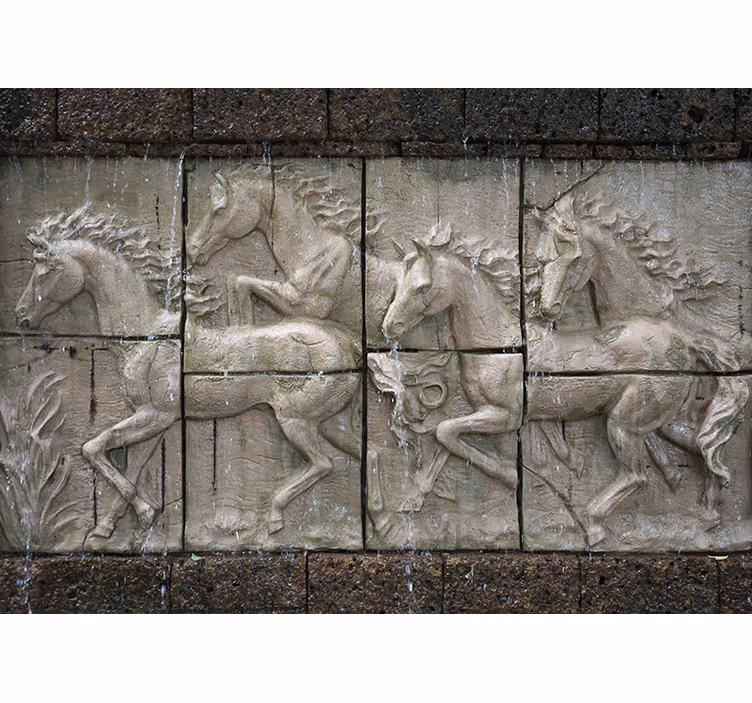 Fototapeter djur galopperande hästars relief - Tenstickers
