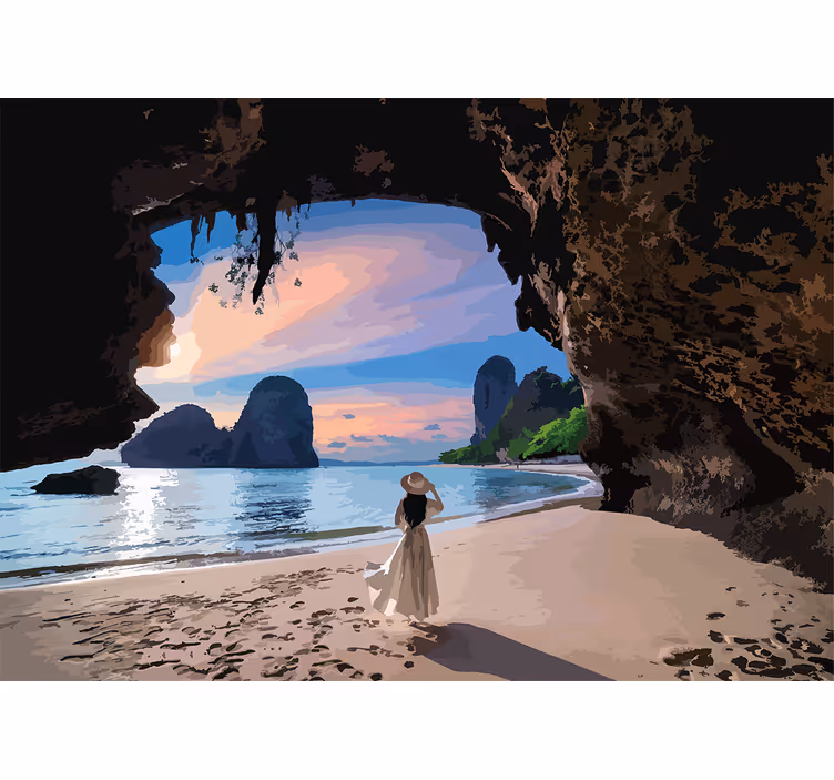 Fototapeter landskap lugnt strandparadis - Tenstickers