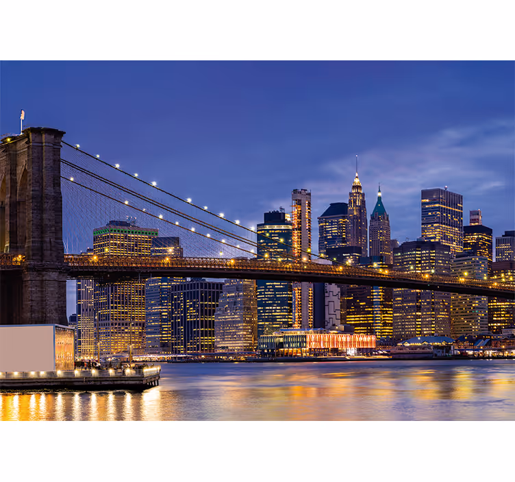 Fototapeter new york brooklyn bridge stadsvy - Tenstickers