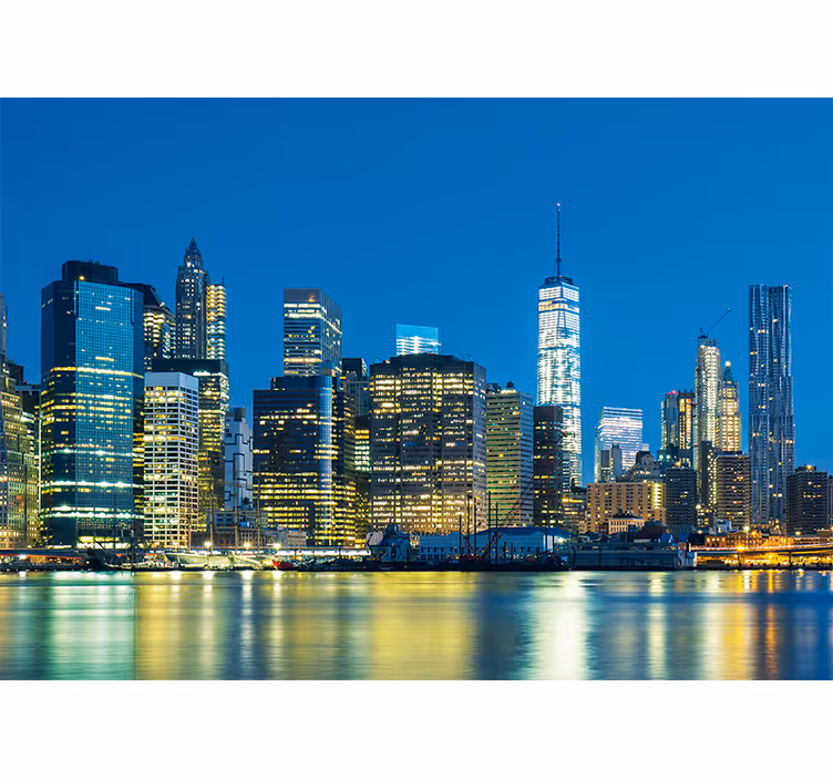 Fototapeter new york nattvy över nyc skyline - Tenstickers