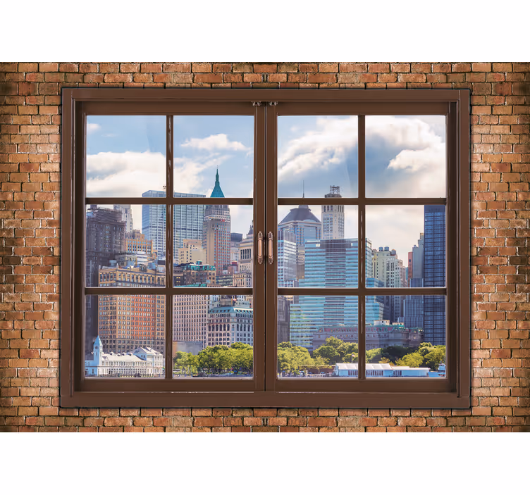 Fototapeter new york skyline utsikt manhattan - Tenstickers