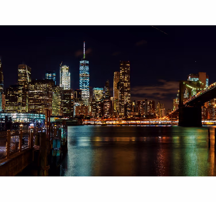 Tapet i new york city på natten - Tenstickers