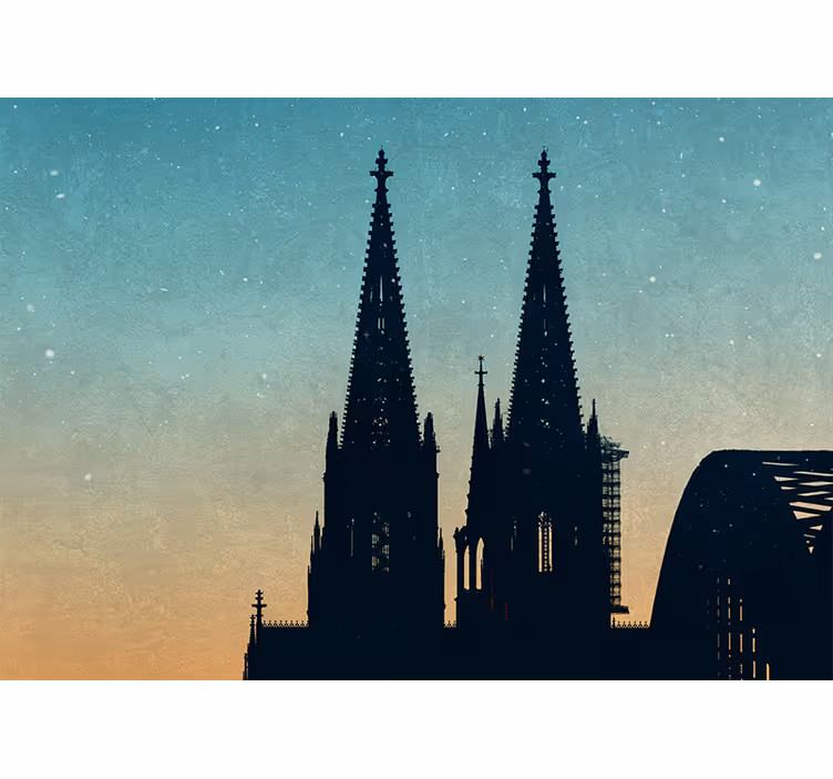 Silhuett katedral torn Fototapeter Städer och länder - Tenstickers