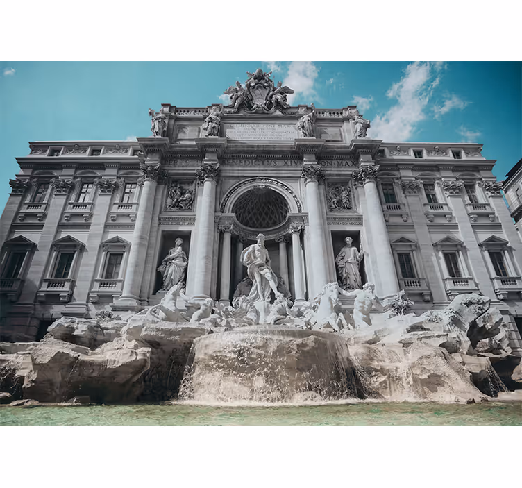 Fototapet trevi fontän vardagsrum - Tenstickers
