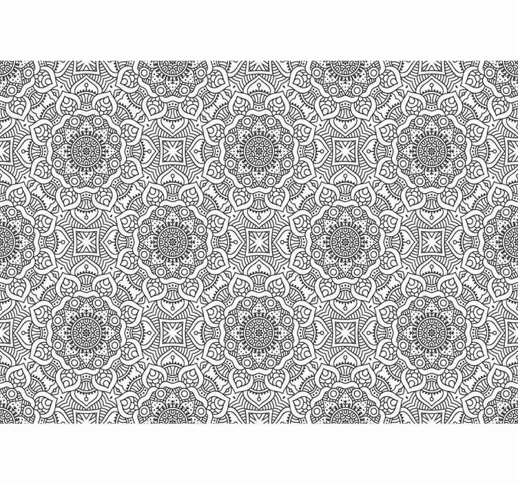 Detaljerad indisk dekorativ mandala tapet - Tenstickers