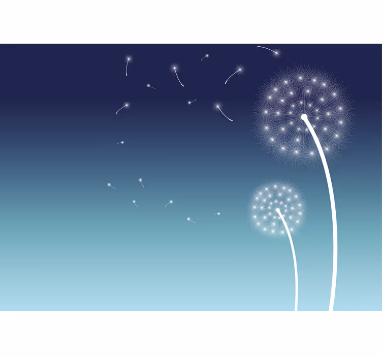 Fototapeter maskros lätt dandelion bris - Tenstickers