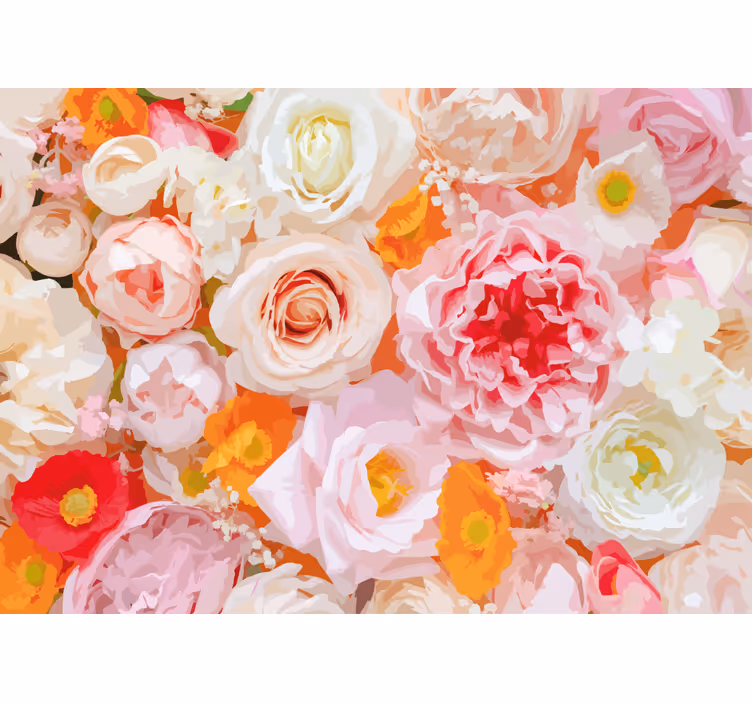 Fototapeter blommor delikat blomsterarrangemang - Tenstickers