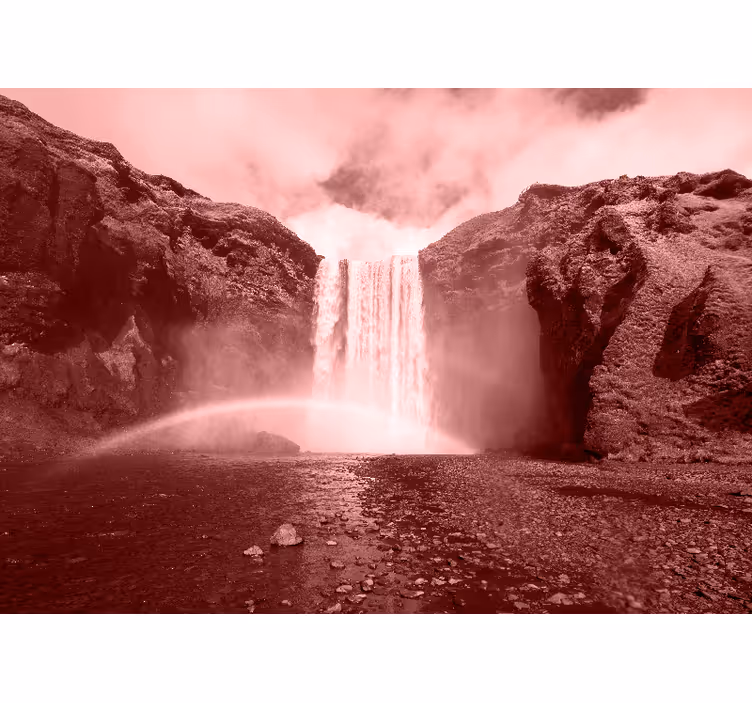 Fototapeter vattenfall storslagen vattenfallslandskap - Tenstickers