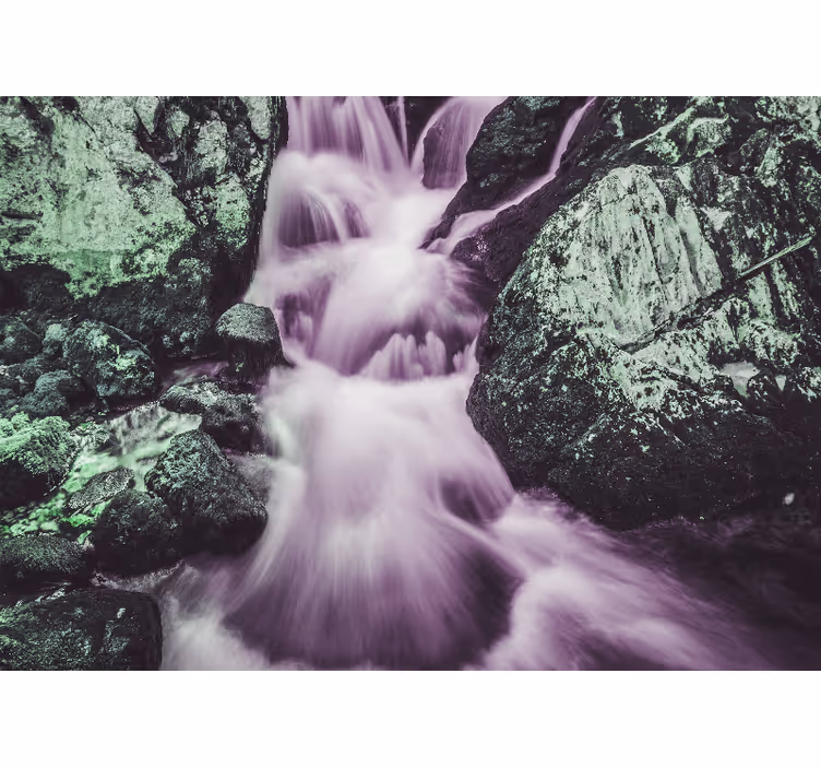 Fototapeter fjäll rinnande vattenfall - Tenstickers