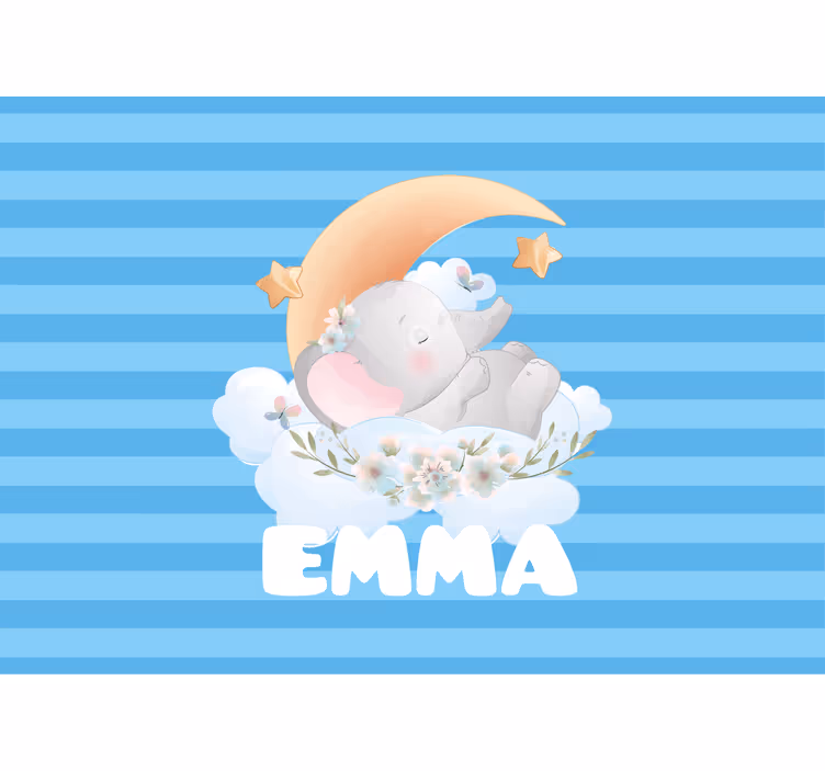 Fototapeter barnens sovande elefant design - Tenstickers