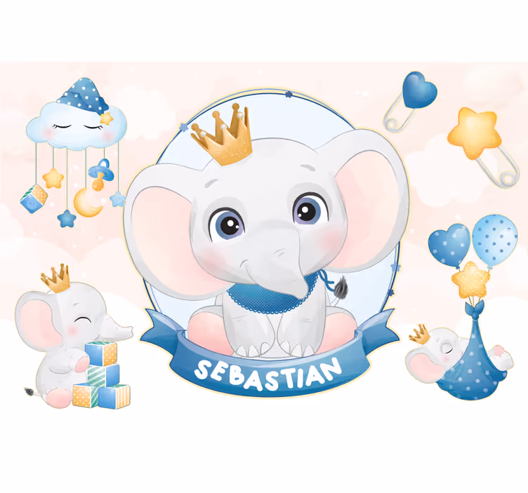 Fototapeter spädbarn söt elefantdesign - Tenstickers