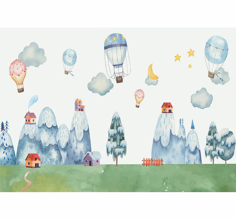 Fototapeter spädbarn lekfulla luftballonger - Tenstickers
