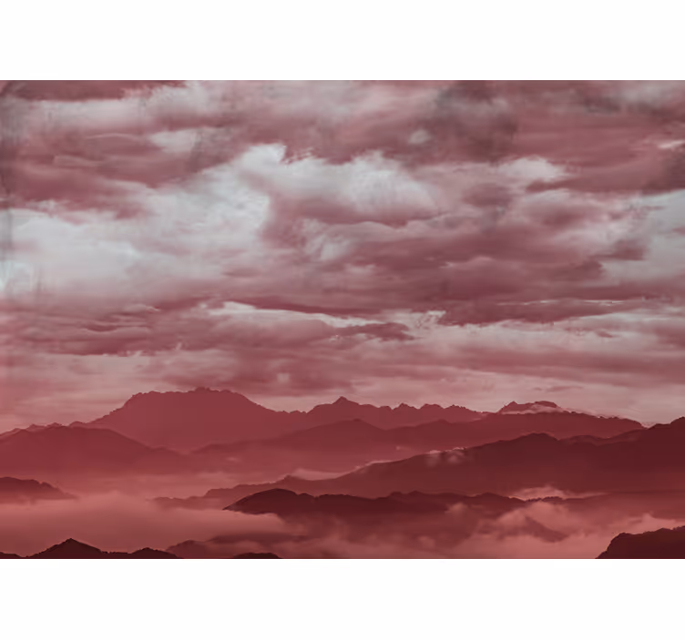 Fototapeter fjäll mystiskt bergslandskap - Tenstickers