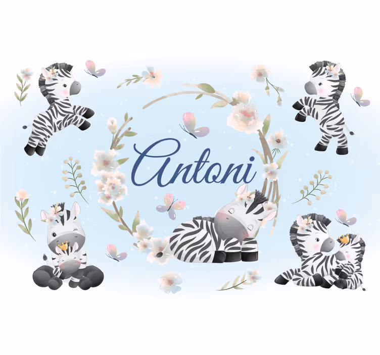 Fototapeter djur zebra lekfull design - Tenstickers