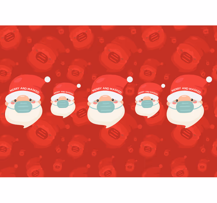 Fototapeter med julmotiv tomten med mask - Tenstickers