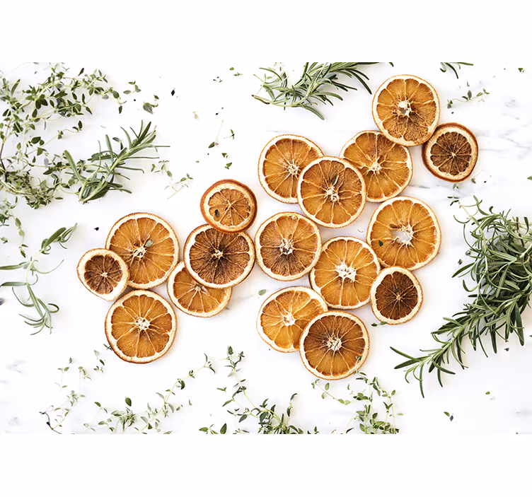 Skivad citroner jul tapet - Tenstickers